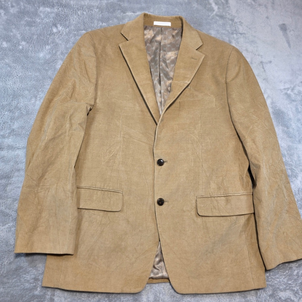 Michael Kors Mens 40R Tan Corduroy Blazer Sport Coat 2-Button Cotton Academic